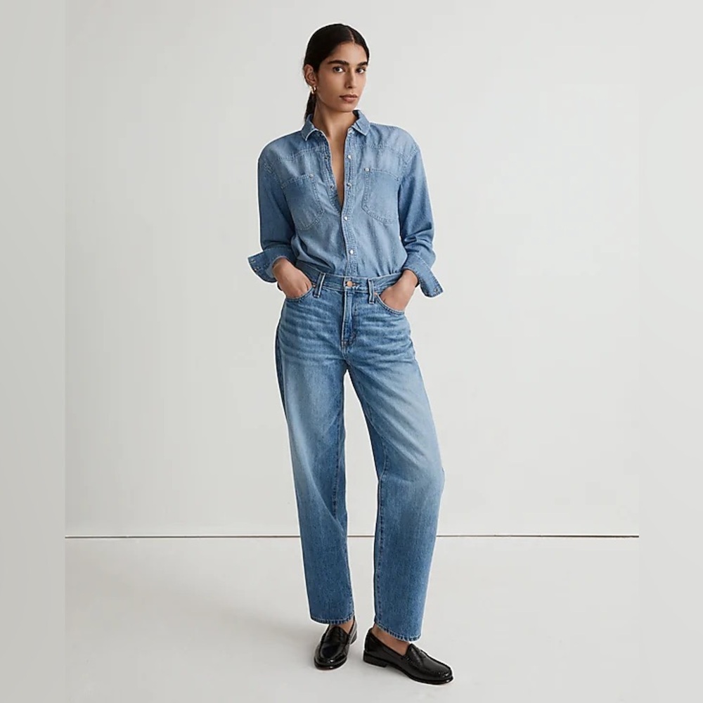 NWT MADEWELL SLOUCHY BOYFRIEND JEAN 30 100% COTTON